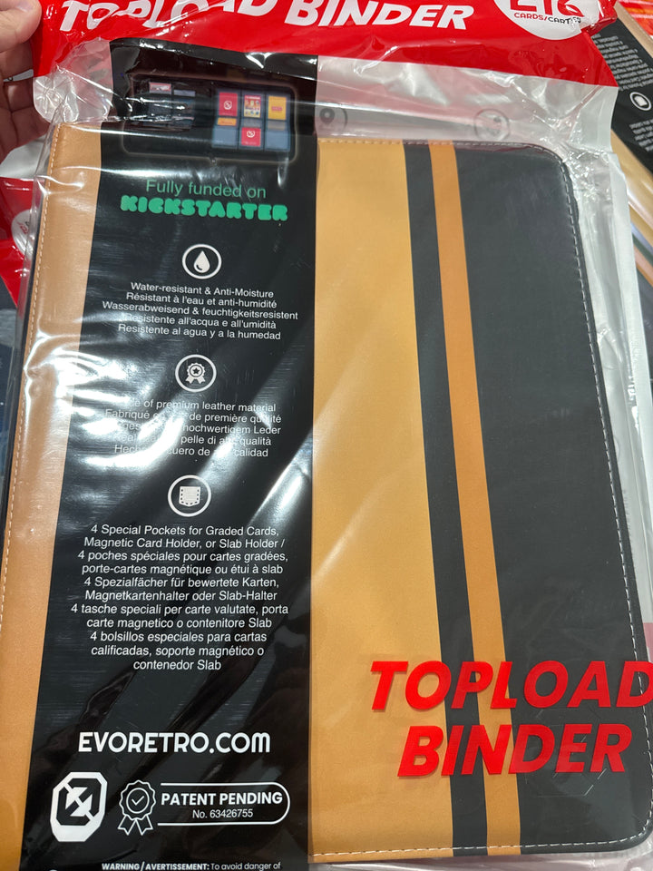 Evoretro: Shield + Toploader Binder - Black &amp; Gold