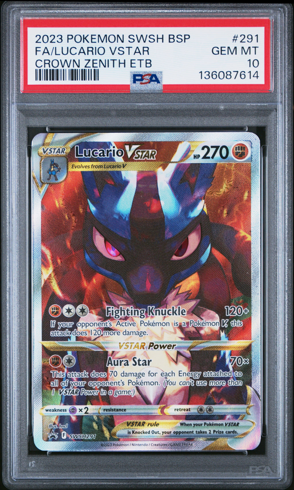 Lucario VStar SWSH291 Promo - PSA 10