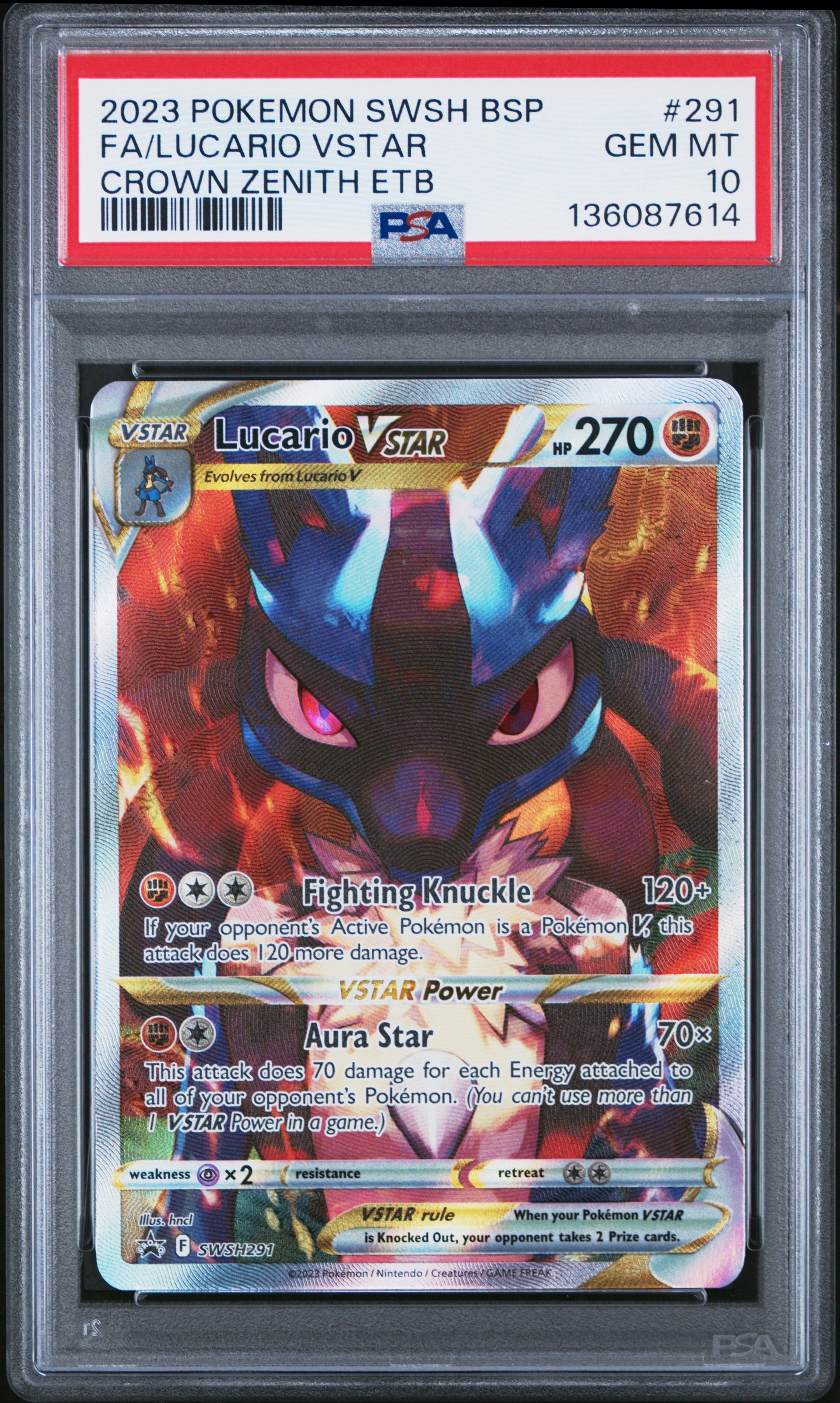 Lucario VStar SWSH291 Promo - PSA 10