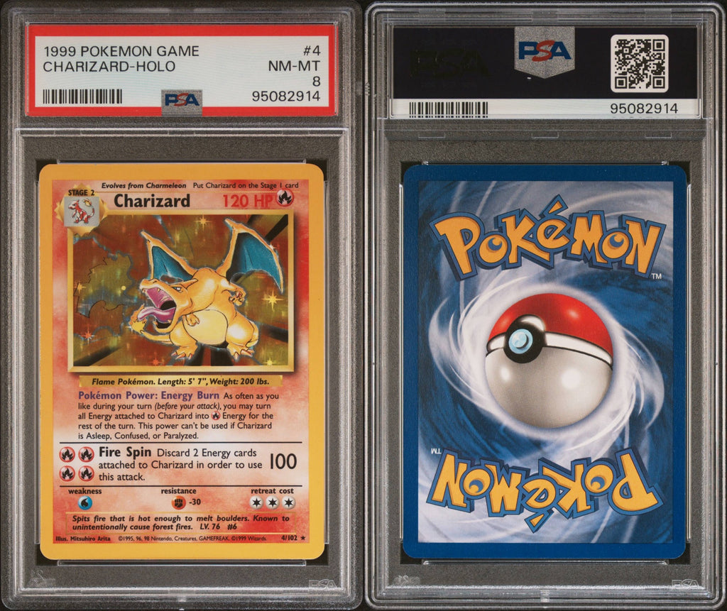 1999 POKEMON GAME CHARIZARD HOLO 4/102 - PSA 8