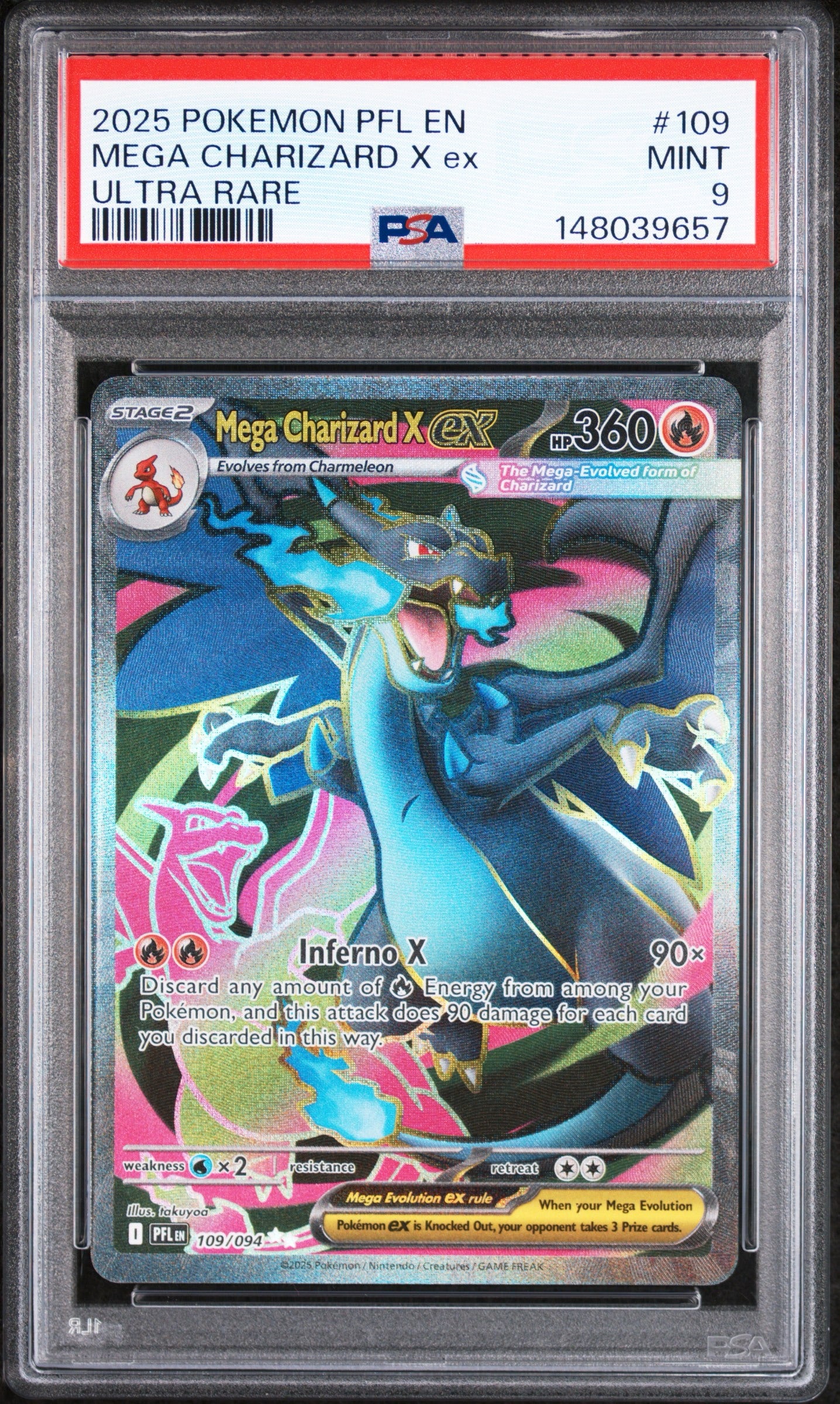 Mega Charizard X 109/094 - PSA 9