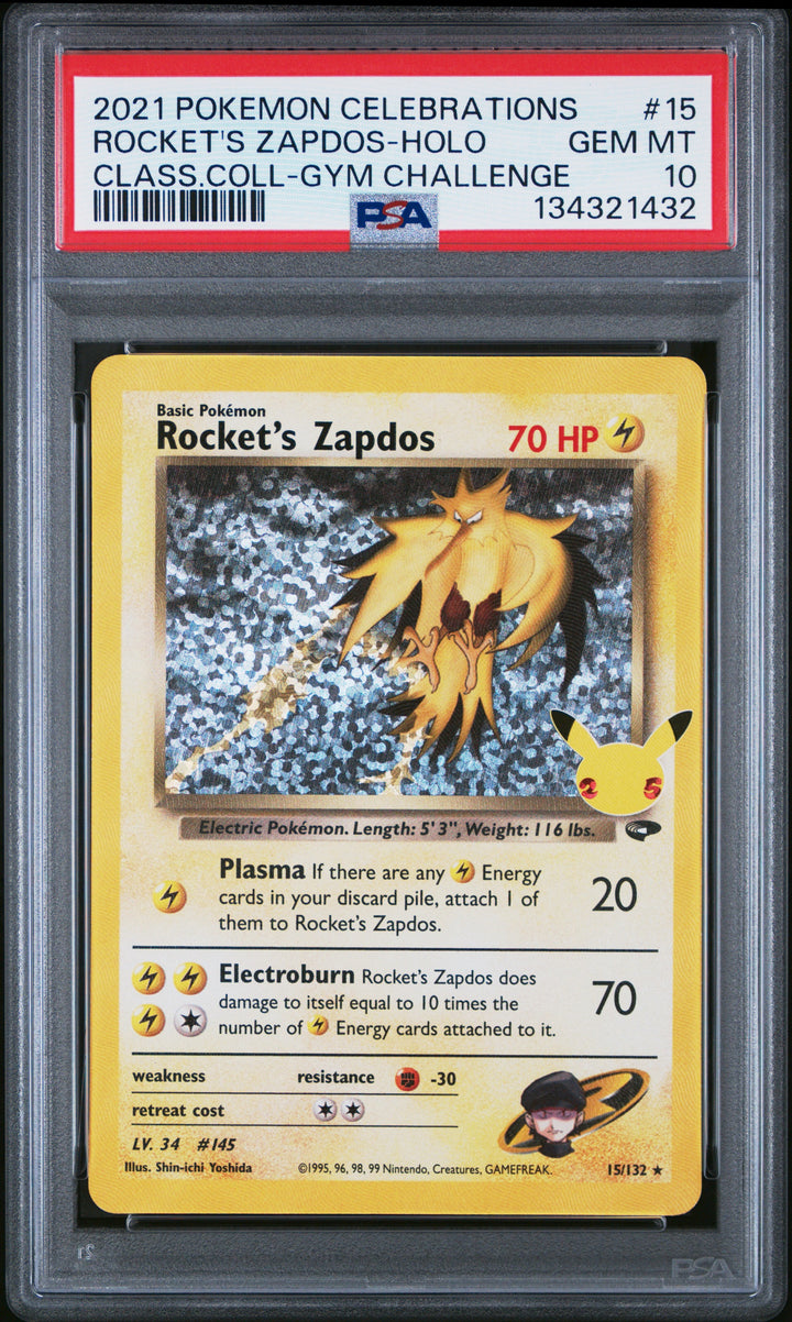 Rocket’s Zapdos Classic Collection 15/132 - PSA 10