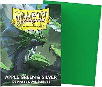 Dragon Shield Sleeves - Apple Green & Silver Dual Matte