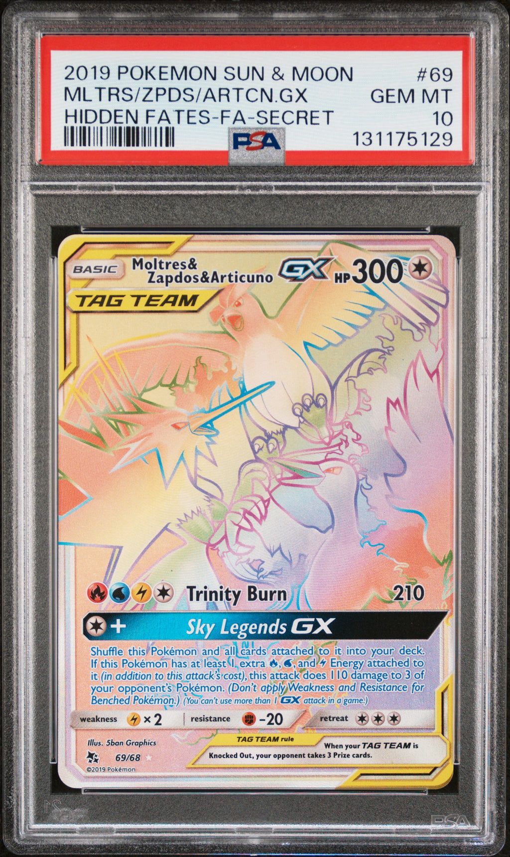Moltres/Zapdos/Articuno 69/68 Secret - PSA 10