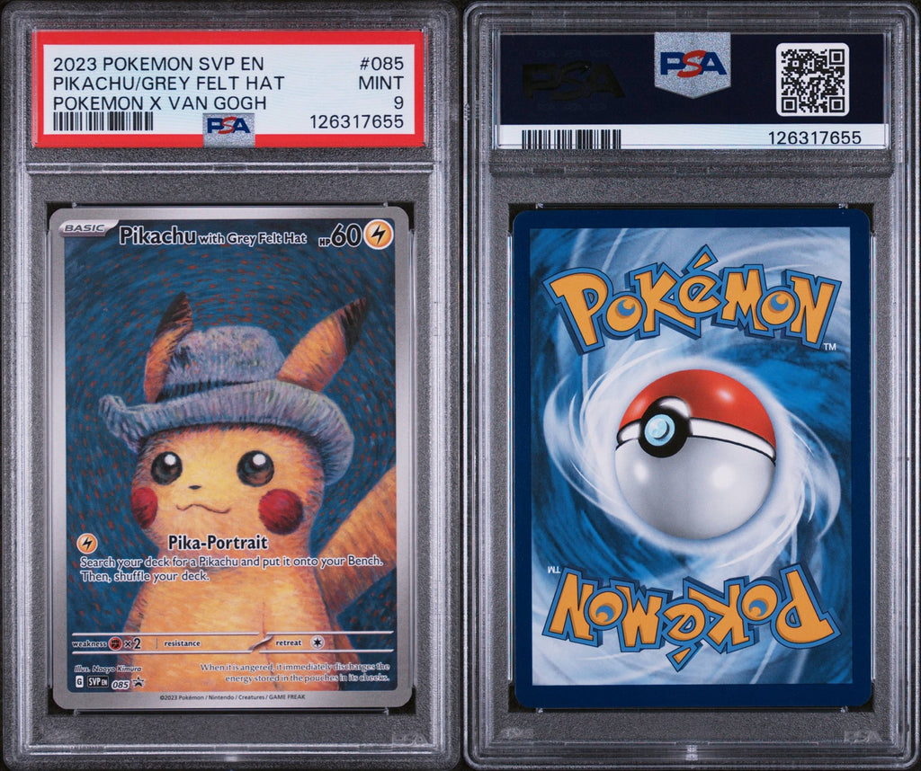 Pikachu Grey Felt Hat Van Gogh 085 - PSA 9