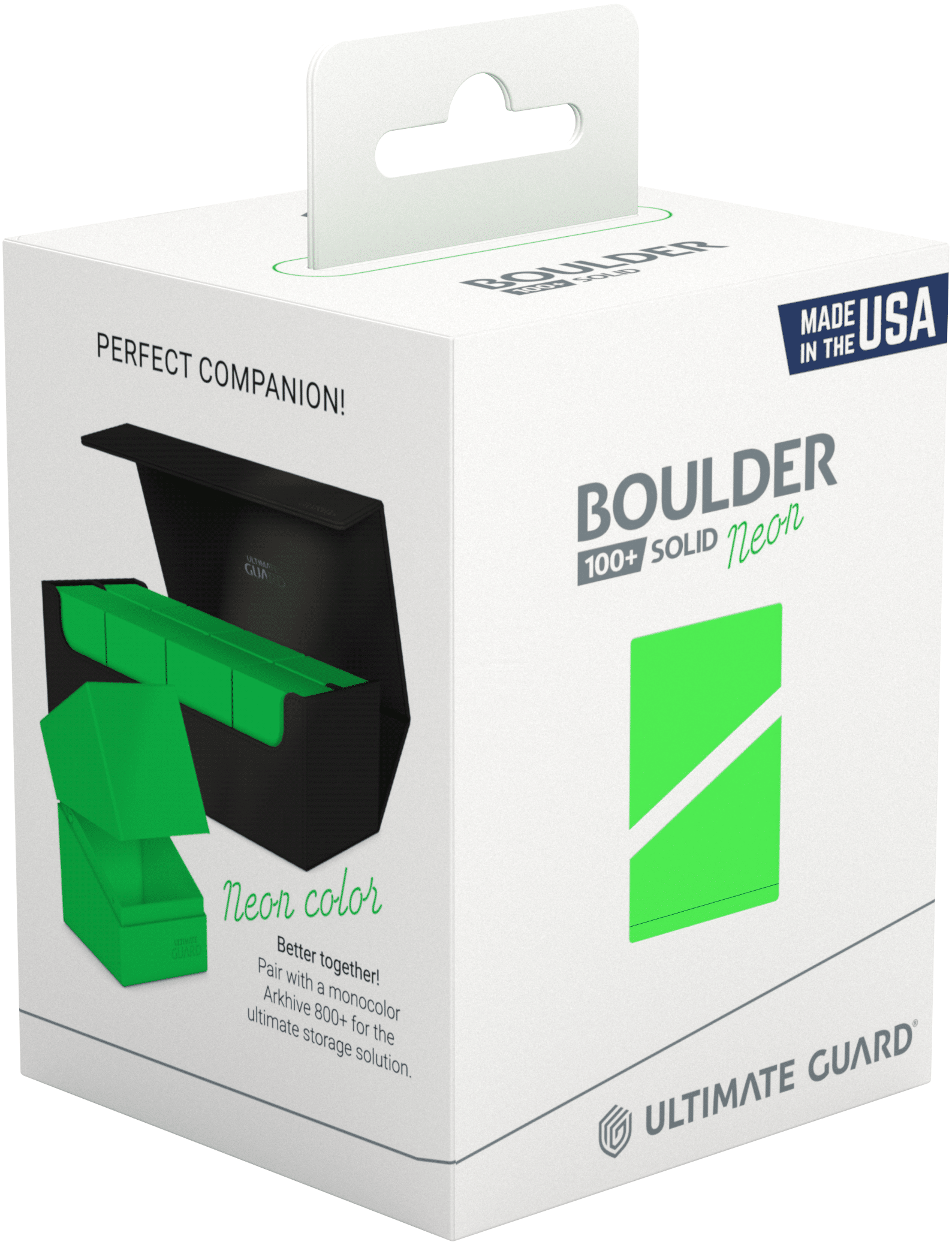 Ultimate Guard 100+ Solid Boulder Deck Box - Neon Green