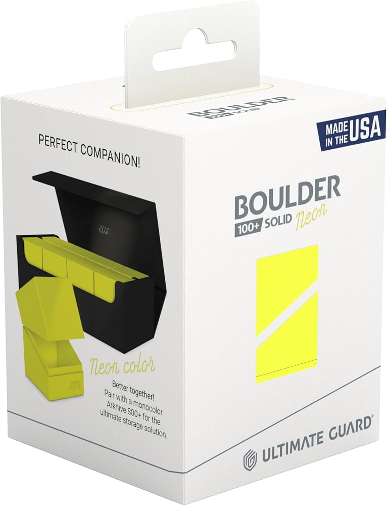 Ultimate Guard 100+ Solid Boulder Deck Box - Neon Yellow