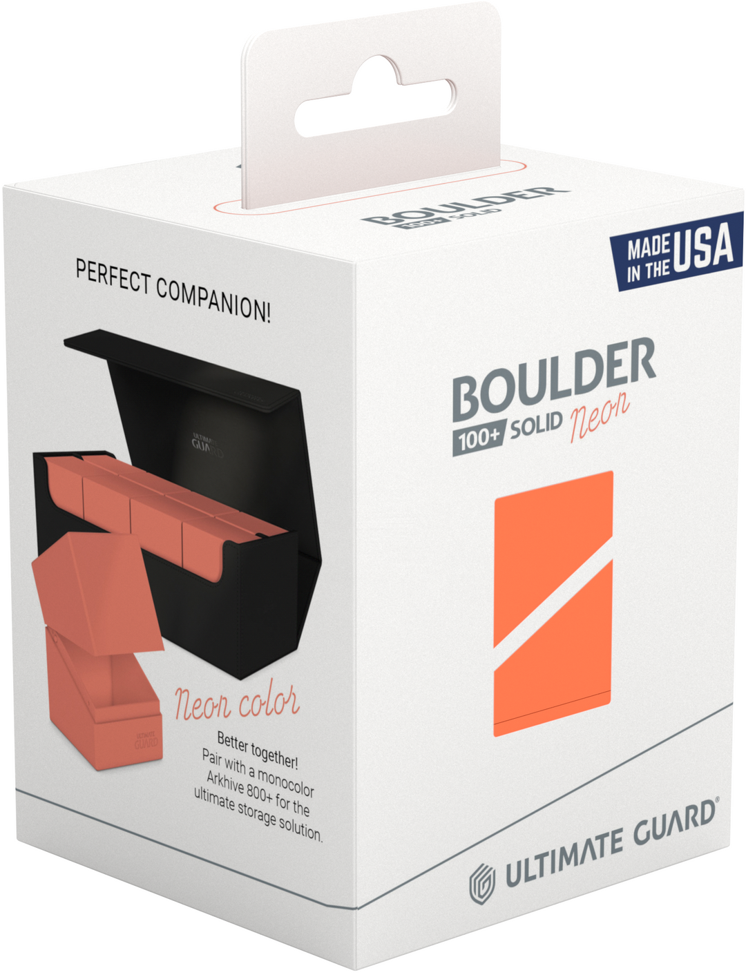 Ultimate Guard 100+ Solid Boulder Deck Box - Neon Orange