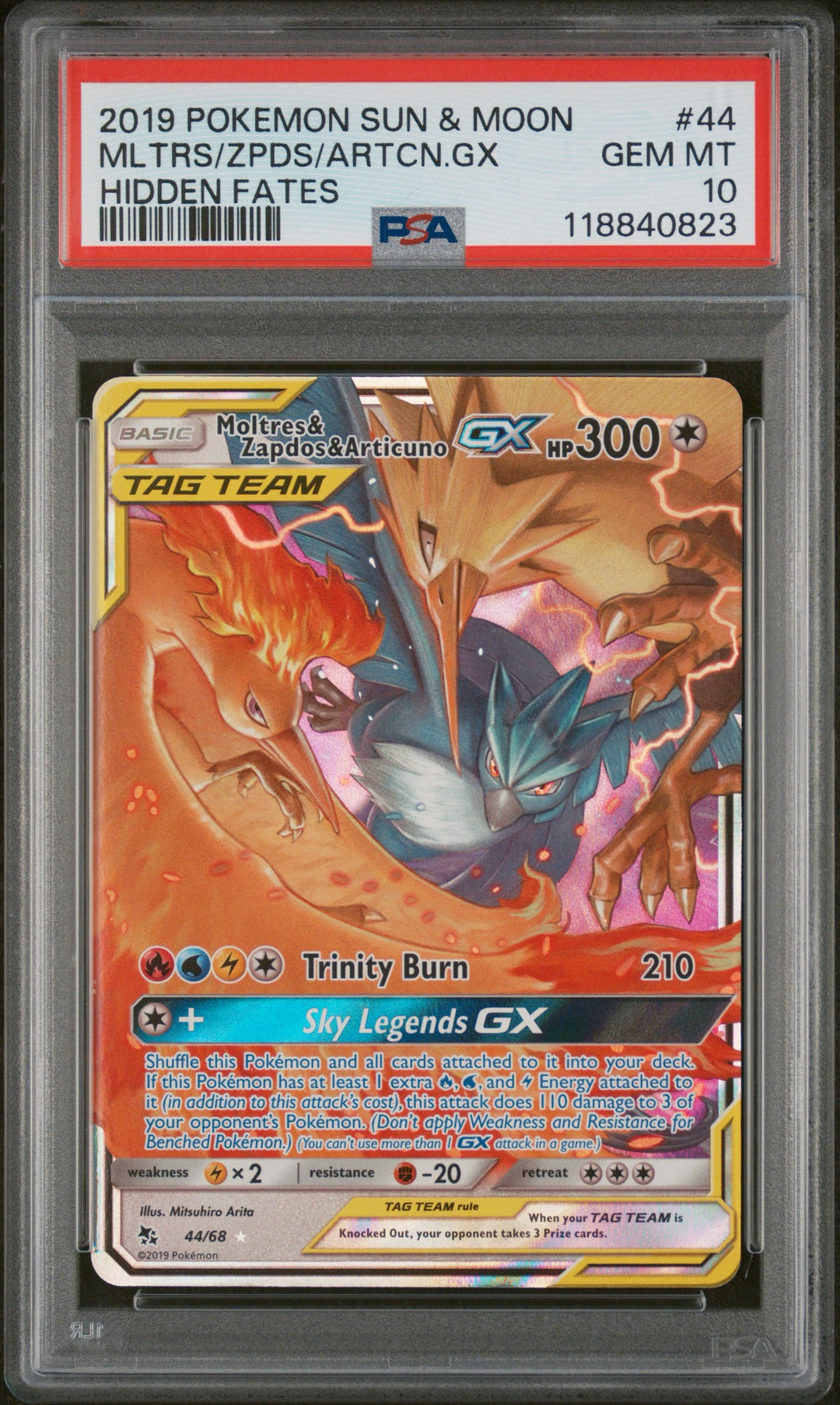 Moltres &amp; Zapdos &amp; Articuno GX Tag Team 43/68 - PSA 10