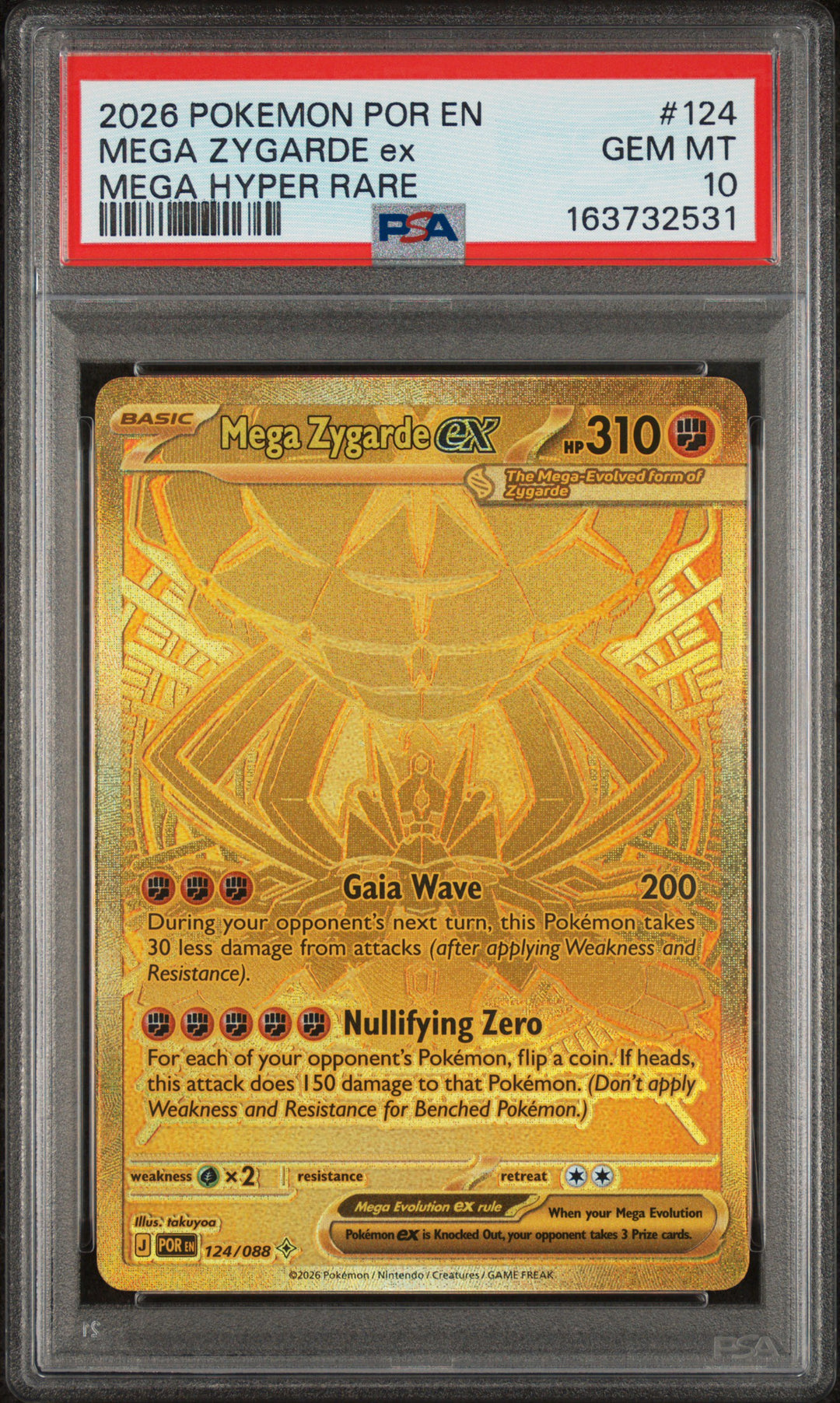 Mega Zygarde ex 124/088 - PSA 10