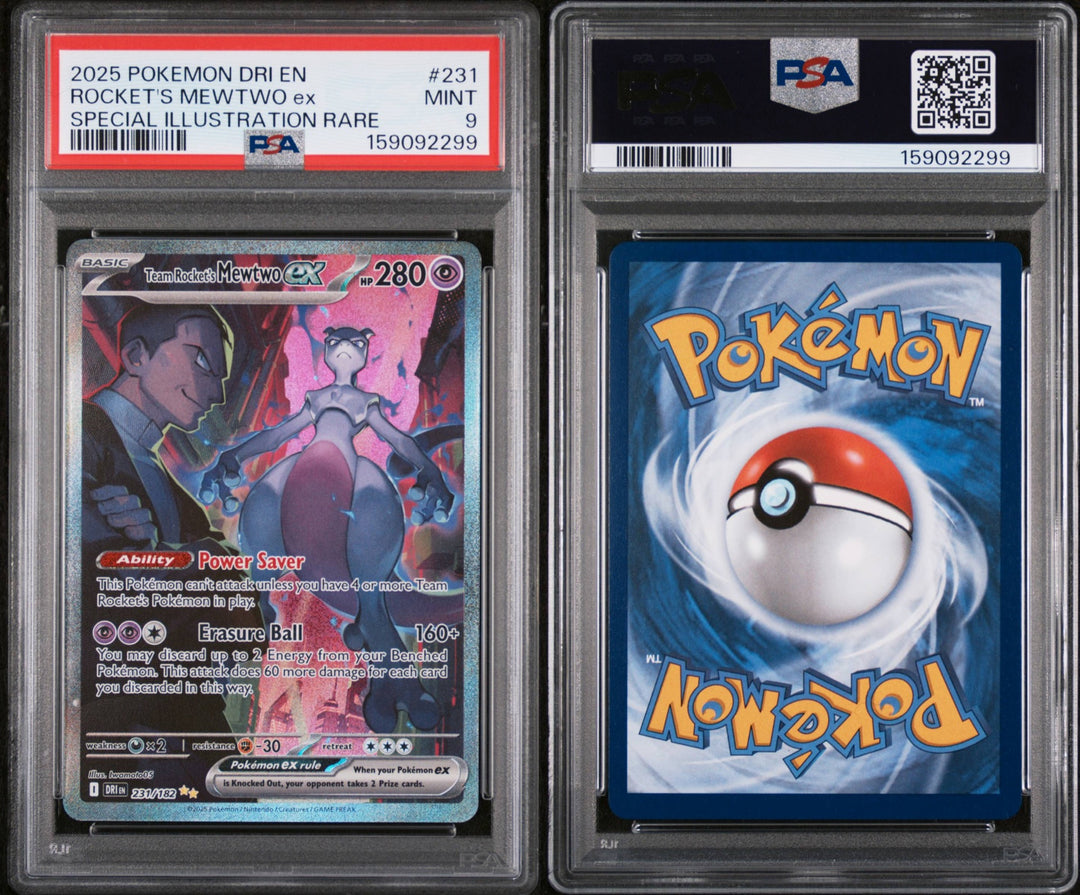 Destined Rival’s Team Rocket’s Mewtwo ex 231/182 - PSA 9