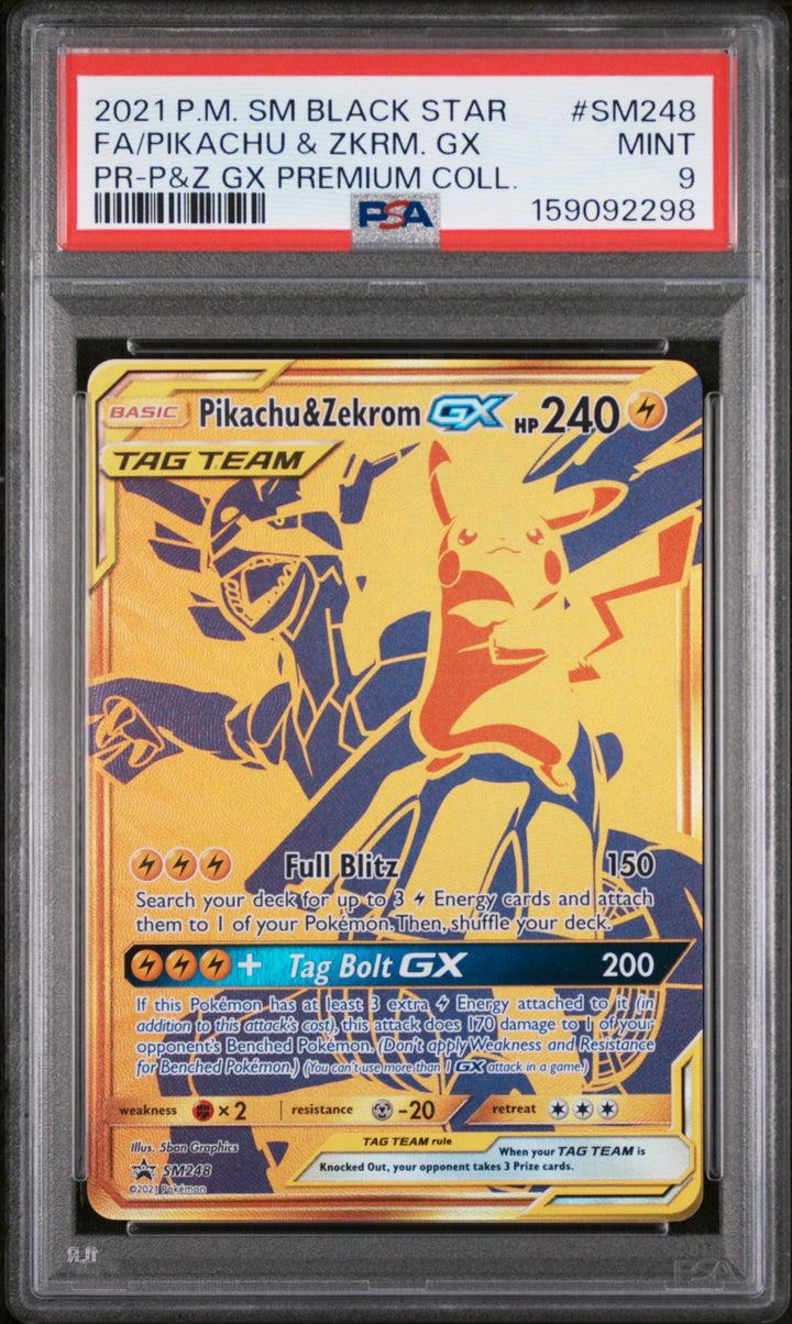 Black Star Promos Pikachu &amp; Zekrom GX SM248 - PSA 9