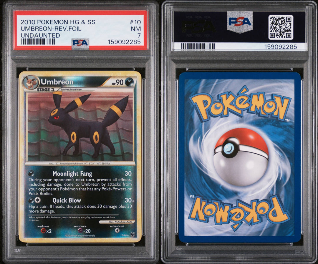 Heartgold &amp; Soulsilver Undaunted Umbreon Reverse Holo 10/90 - PSA 7