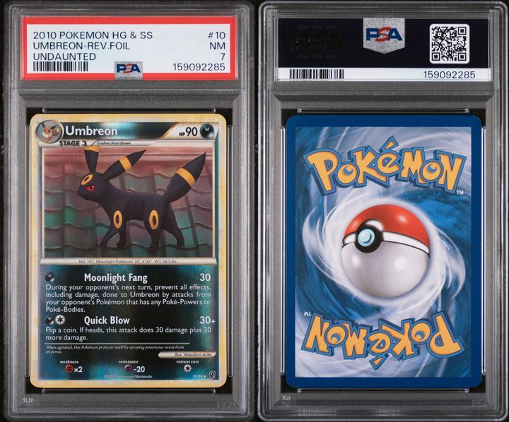 Heartgold &amp; Soulsilver Undaunted Umbreon Reverse Holo 10/90 - PSA 7