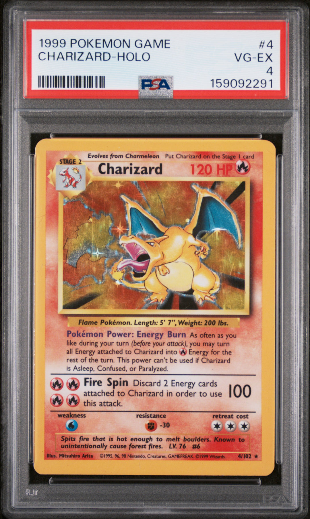 1999 Charizard Holo 4/102 - PSA 4
