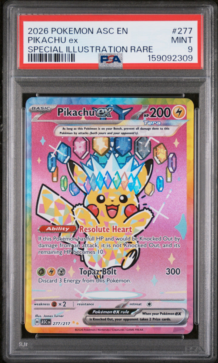 Ascended Heroes Pikachu ex 277/217 - PSA 9