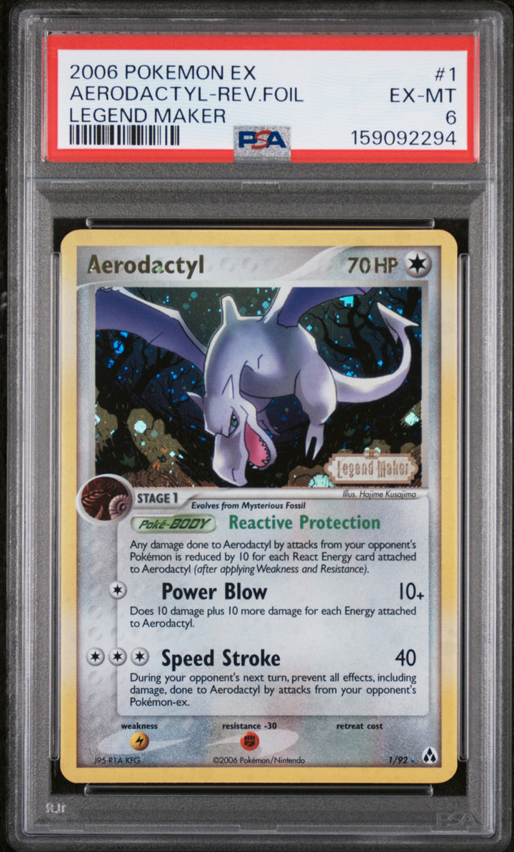Legend Maker Aerodactyl Reverse Foil 1/92 - PSA 6