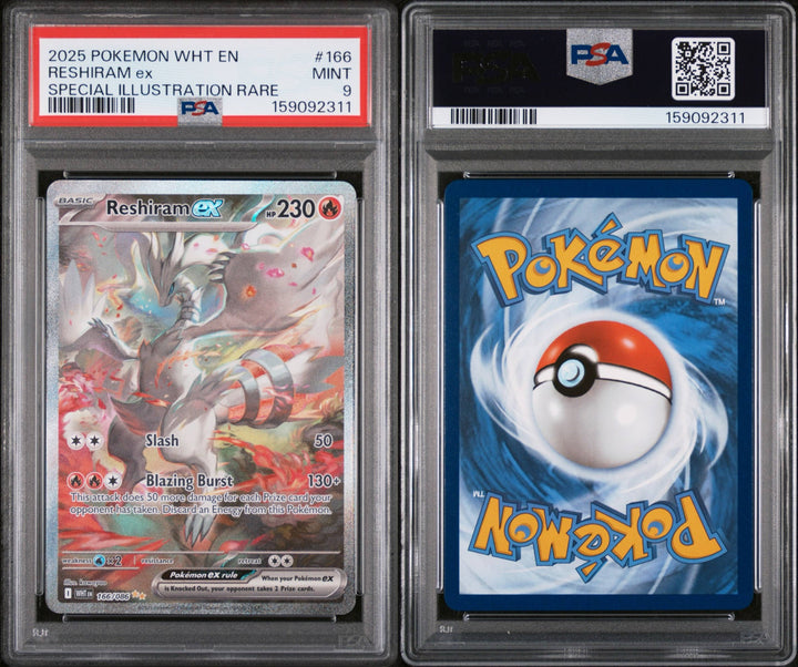 White Flare Reshiram ex 166/086 - PSA 9