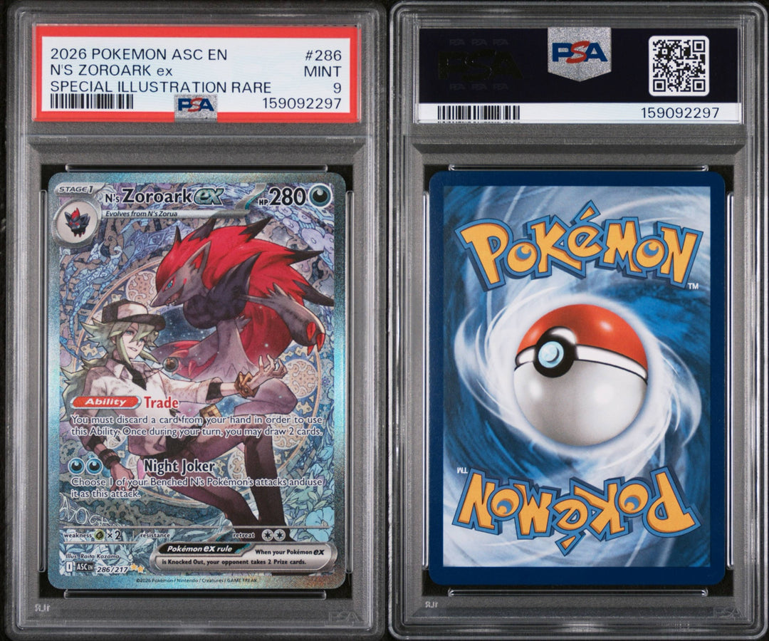 Ascended Heroes N’s Zoroark ex 286/217 - PSA 9