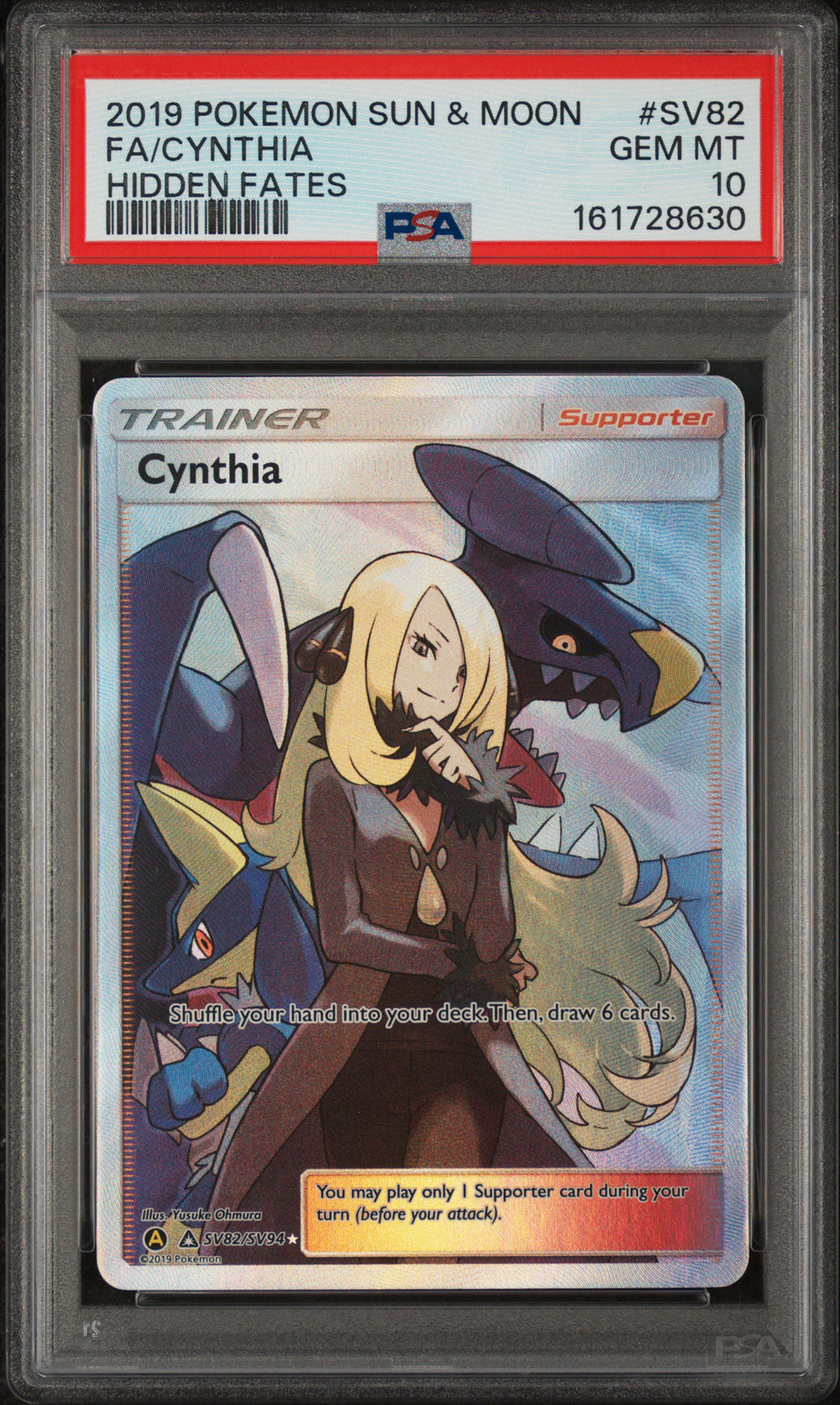 Sun &amp; Moon Cynthia Hidden Fates SV82/SV94 - PSA 10