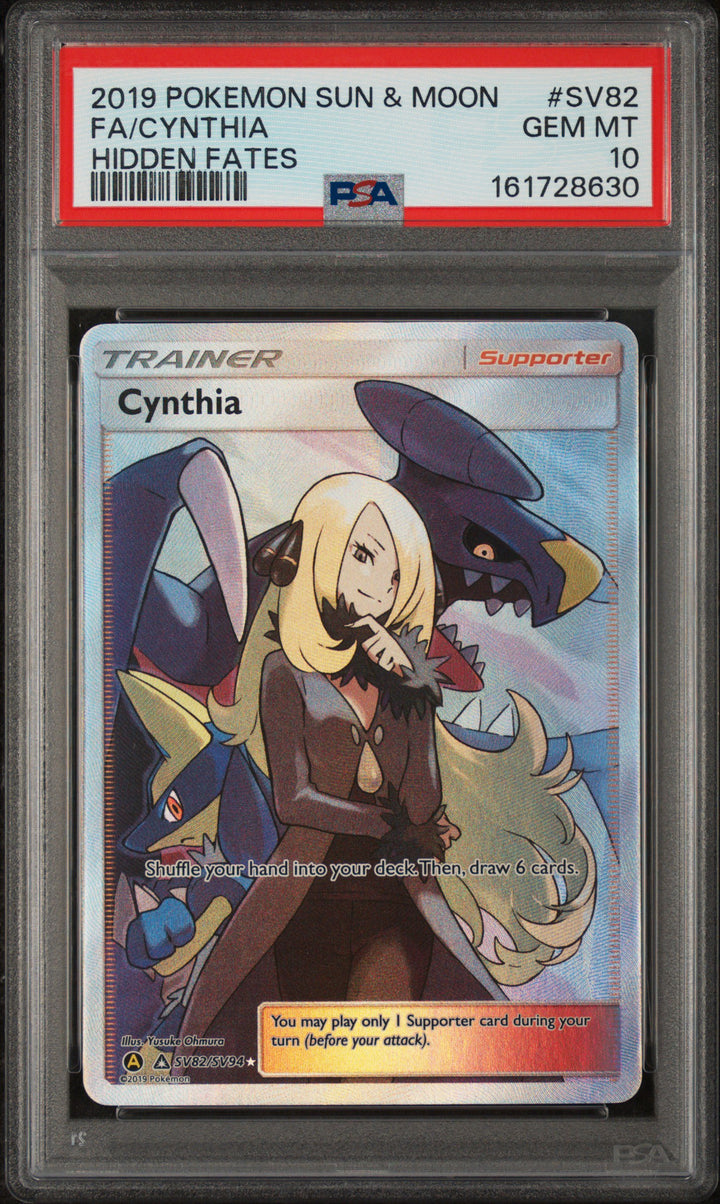 Sun &amp; Moon Cynthia Hidden Fates SV82/SV94 - PSA 10