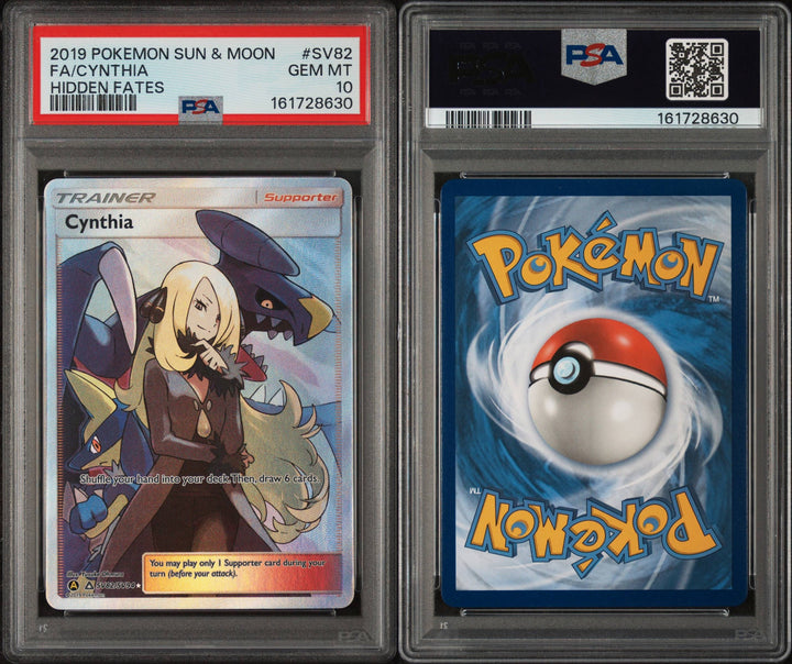 Sun &amp; Moon Cynthia Hidden Fates SV82/SV94 - PSA 10