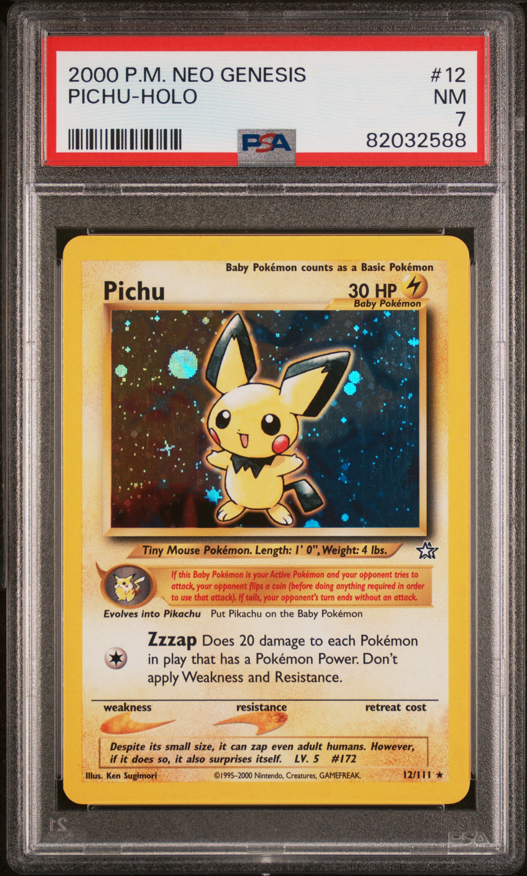 Neo Genesis Pichu Holo 12/111 - PSA 7